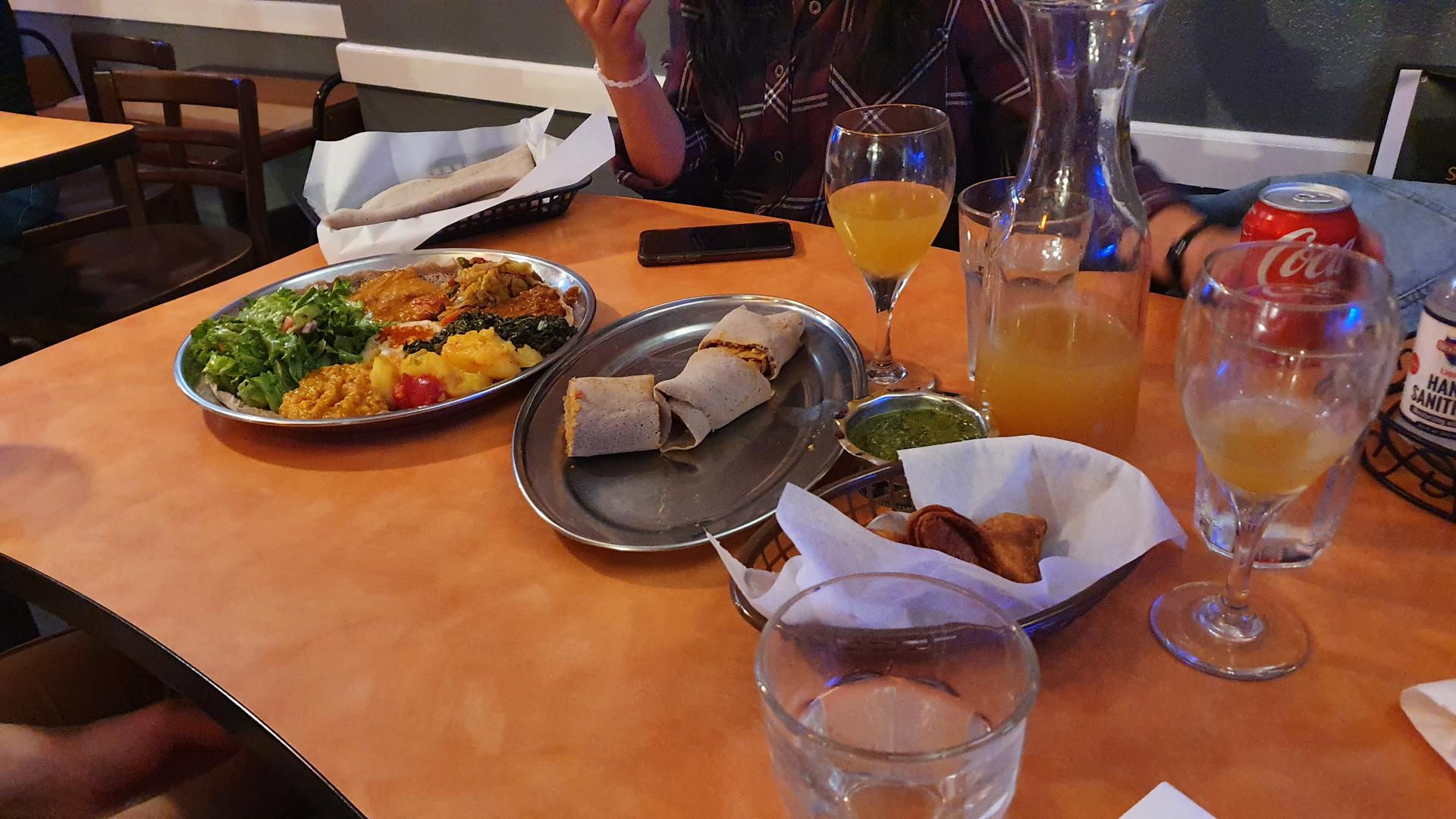 Vegan Eritrean food at Cafe Eritrea D'Afrique in Temescal, San Francisco Bay Area