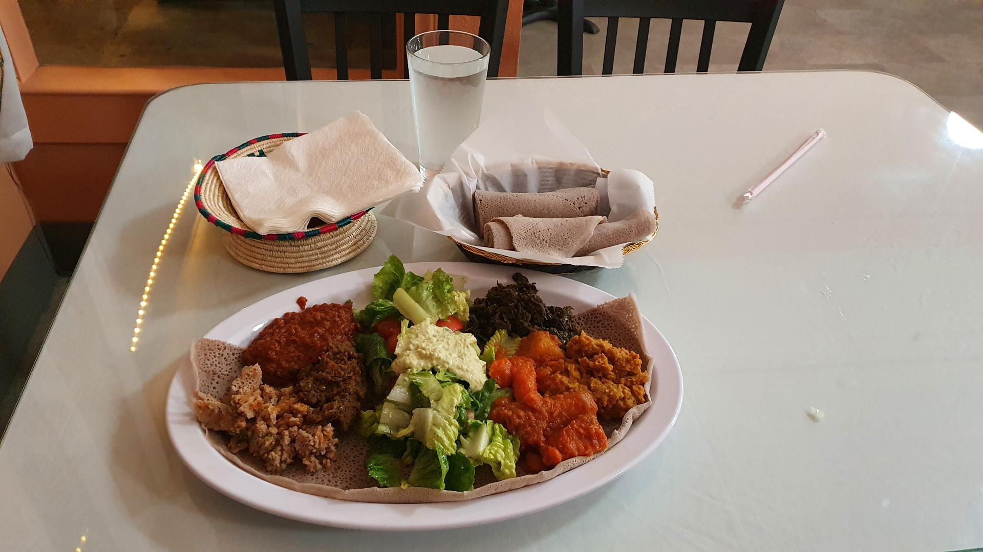 Vegan Ethiopian food at Tigrai Cafe in Downtown Oakland, San Francisco Bay Area